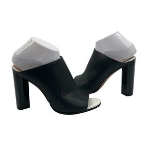 French Connection Black Meena Block Heel Mules Size 39 1/2 Women's